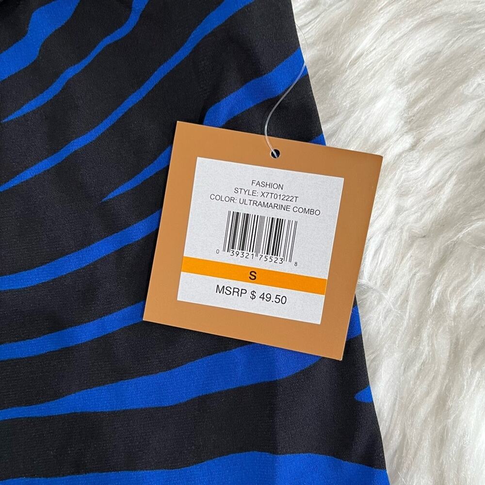 NEW Ellen Tracy Striped Cowl Neck Zebra Two Tone Casual Sleeveless Top S NWT - Picture 10 of 13